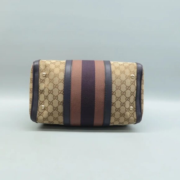 100% Authentic GUCCI Boston Brown GG Canvas Satchel 571-091824 - Picture 5 of 12